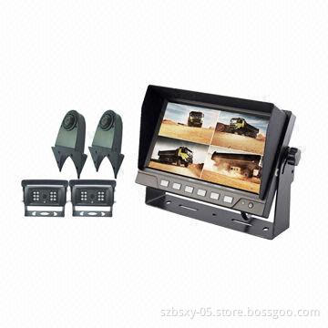 Rear-view Camera System with 7-inch 4CH Digital Quad Monitor and Heavy-duty Cameras